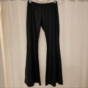 Womens Black Pleather Bell Bottoms